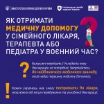 Як отримати медичну допомогу у сімейного лікаря, терапевта або педіатра у военний час?