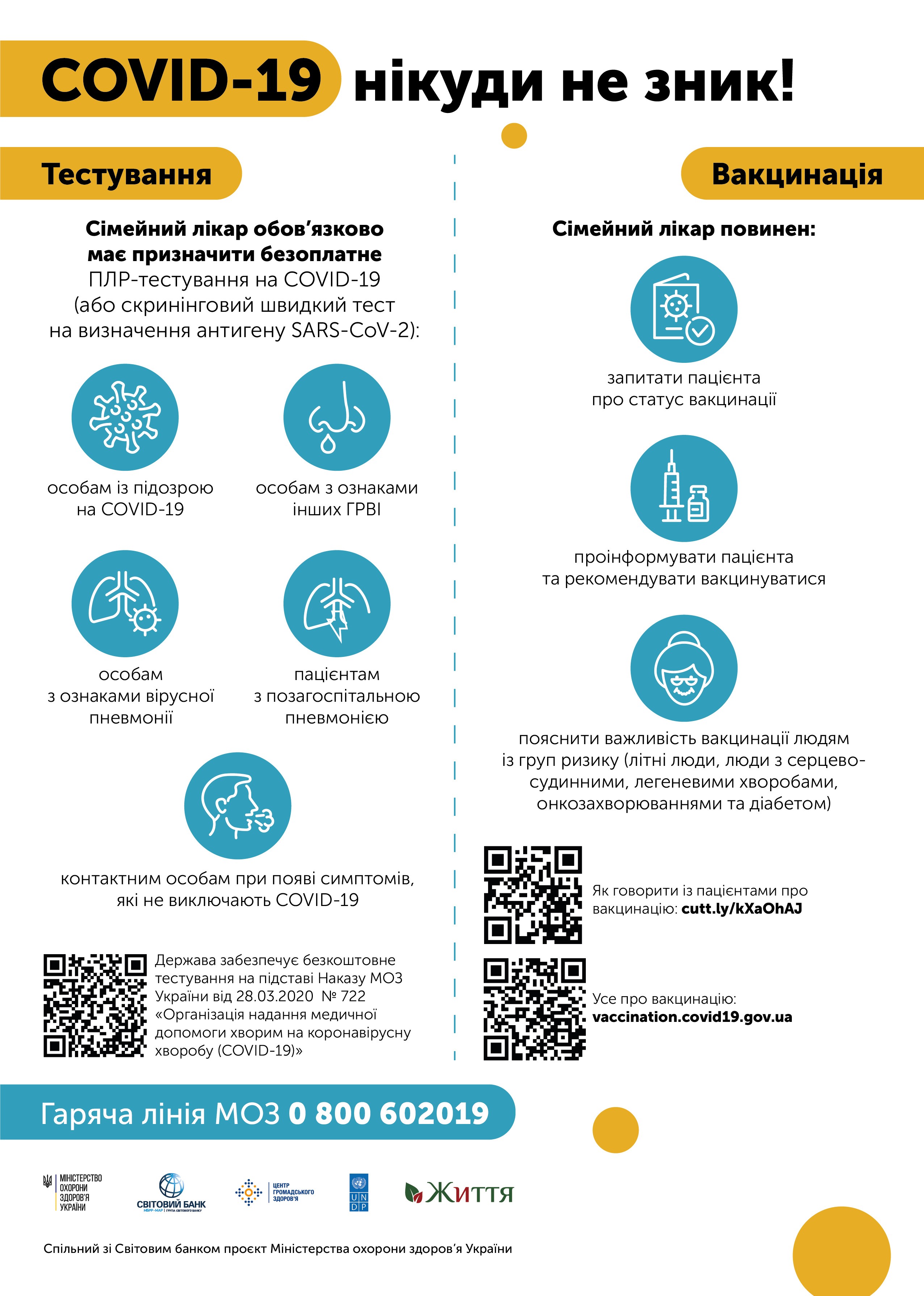 COVID-19 нікуди не зник - тестуйся!
